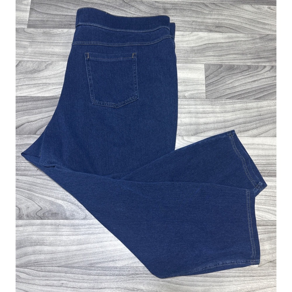 No Nonsense Women 3X Dark Wash Blue Denim Leggings Stretch Pull On Jeggings